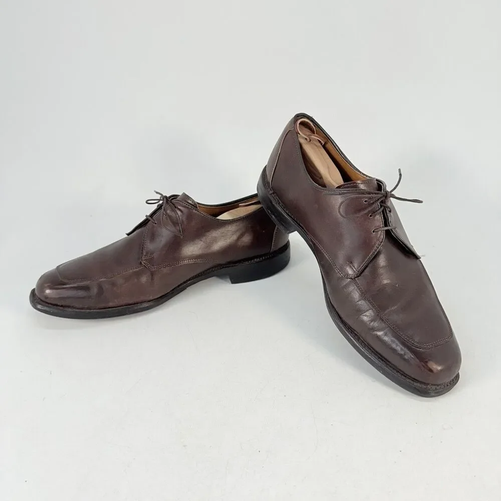 Allen Edmonds Burton Brown Leather Apron Toe Mens Blucher Dress Shoes 10